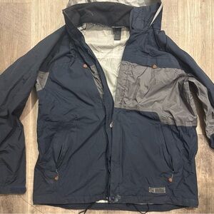REI Men's Navy and Gray Raincoat
